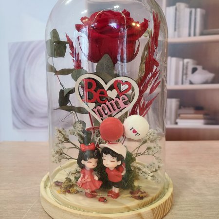 Cúpula Romántica con Rosa Preservada y Luces LED – Regalo San Valentín